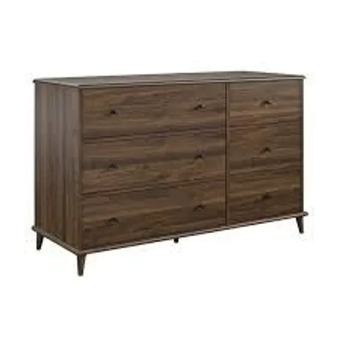 BOXED FARNSWORTH 6 DRAWER DRESSER - WALNUT (2 BOXES)