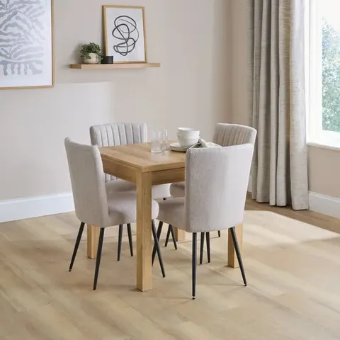 BOXED FULTON 4-6 SEATER RECTANGULAR FLIP TOP DINING TABLE - RUSTIC OAK EFFECT (1 BOX)