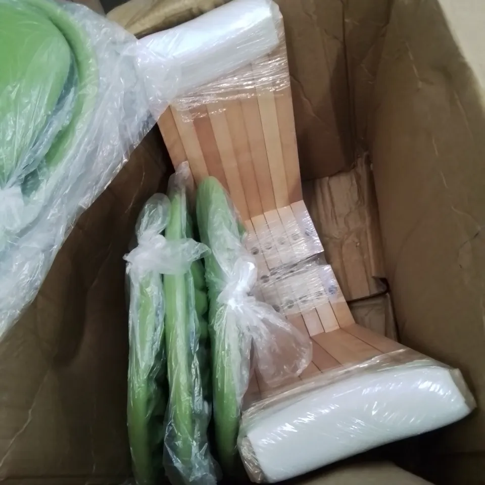 BOXED SET OF 4 FAUX LEATHER UPHOLSTERED GREEN DINING  CHAIRS