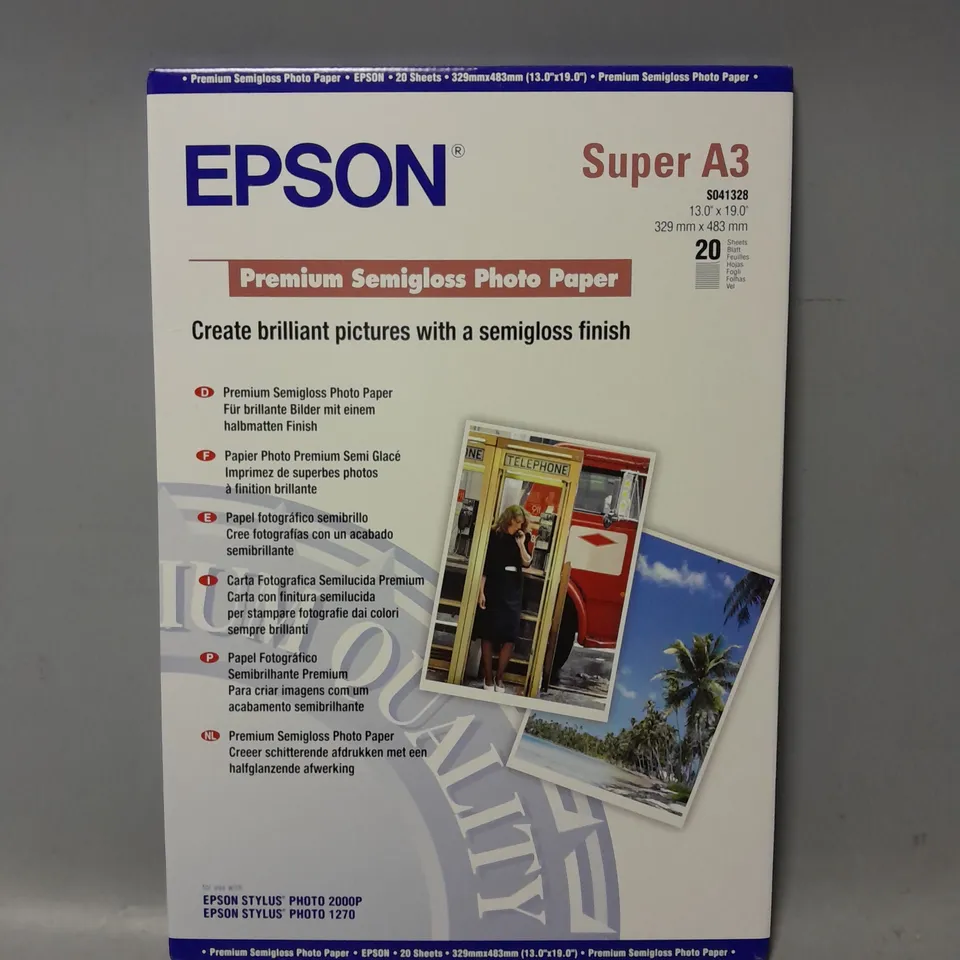 SEALED EPSON SUPER A3 PREMIUM SEMIGLOSS PHOTO PAPER 