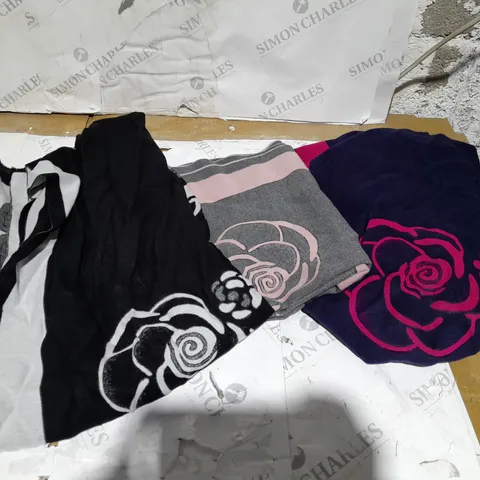 BOX OF FRANK USHER DOUBLE SIDED SCARFS