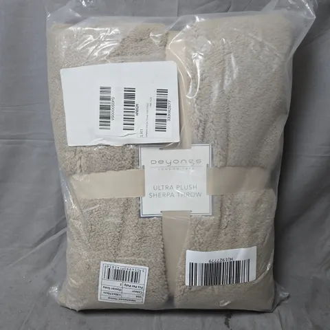 DEYONGS LONDON ULTRA PLUSH SHERPA THROW BEIGE 130X170 CM (ONE SIZE)