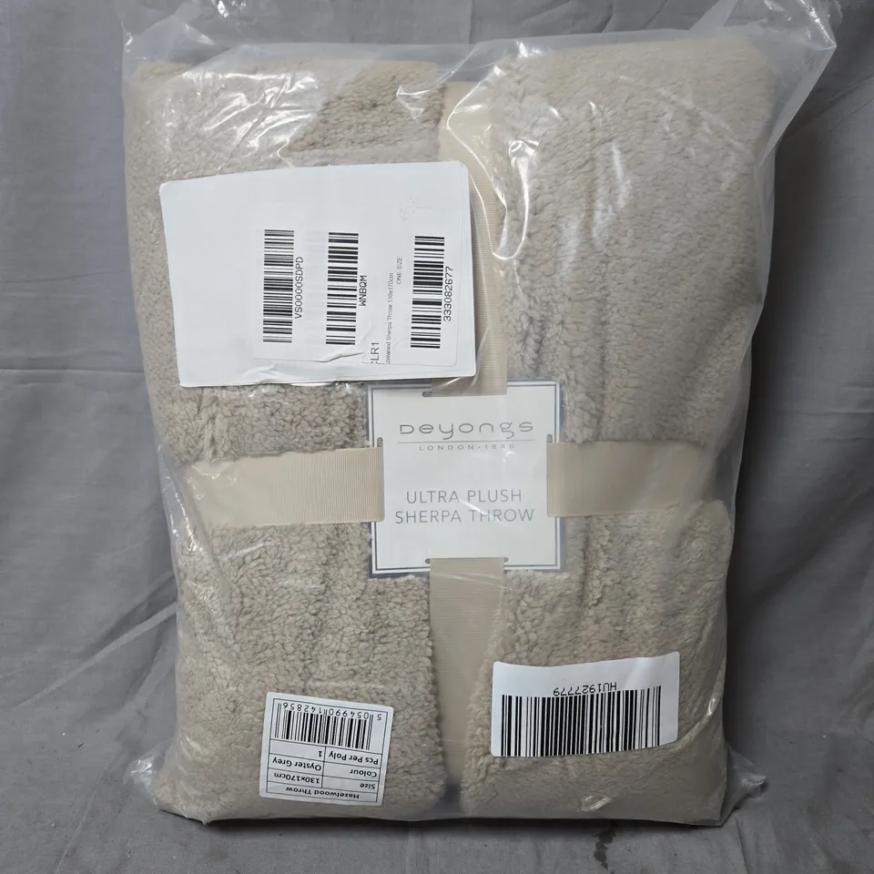 DEYONGS LONDON ULTRA PLUSH SHERPA THROW BEIGE 130X170 CM (ONE SIZE)