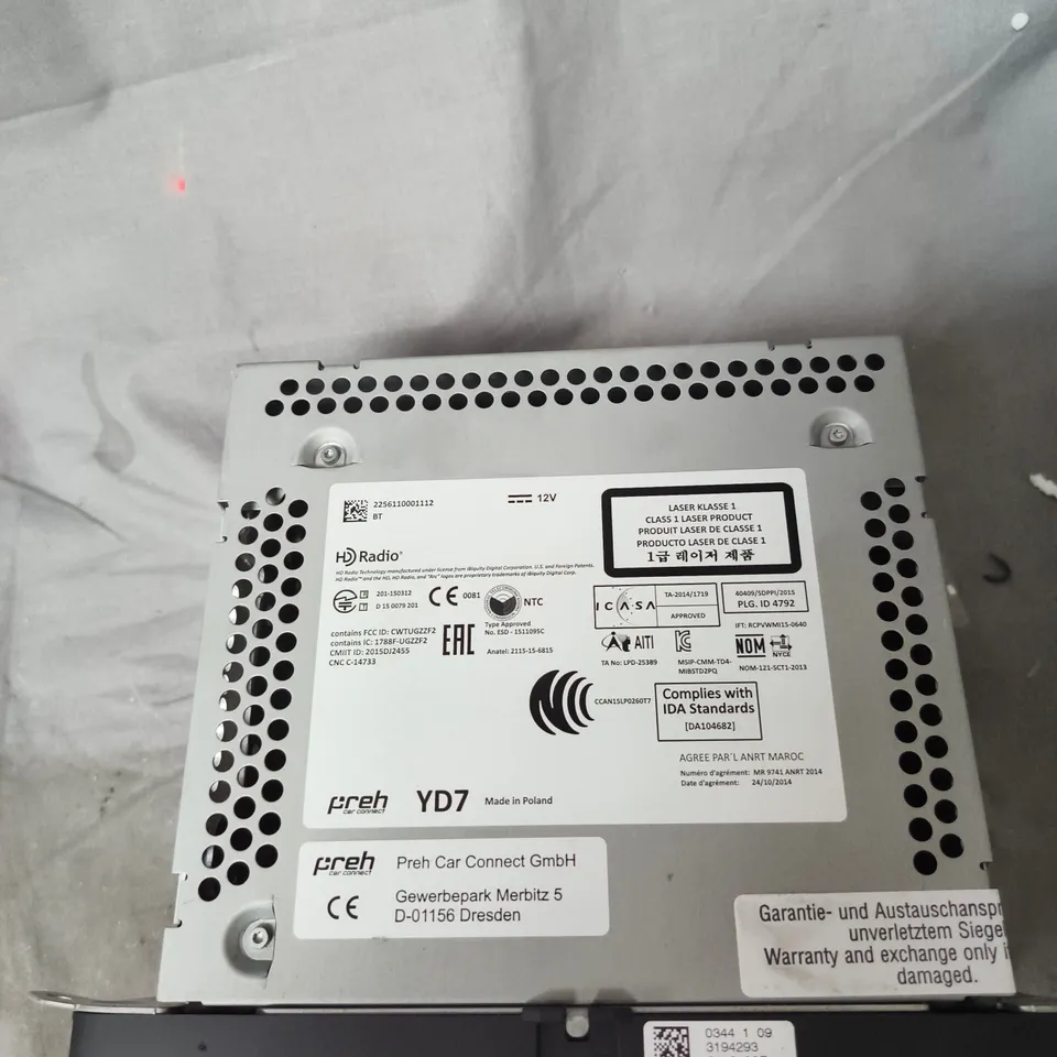 PREH CAR CONNECT YD7 IN-DASH INFOTAINMENT HEAD UNIT