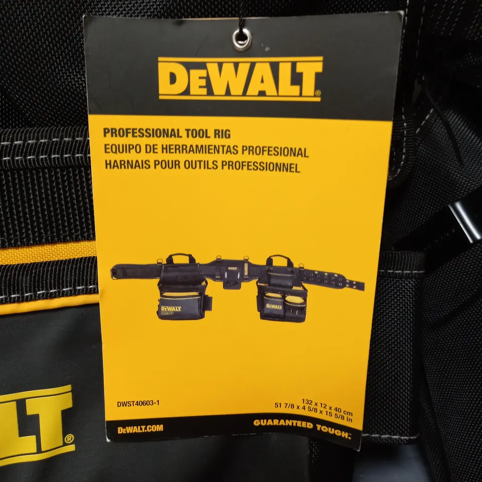 DEWALT PROFESSIONAL TOOL RIG ADJUSTABLE SIZE BLACK