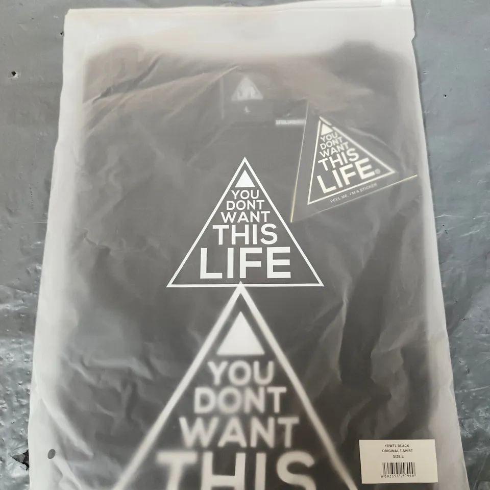 YDWTL BLACK ORIGINAL T-SHIRT – UK SIZE L