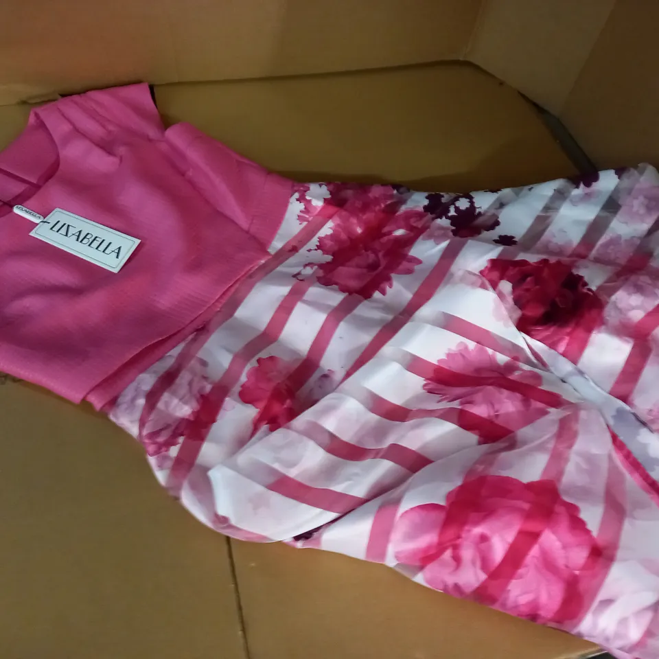 LIZABELLE CERISE FLORAL PRINT DRESS - 14