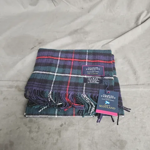 CHARLES TYRWHITT LAMBSWOOL SCARF IN MULTI CHECK ONE SIZE