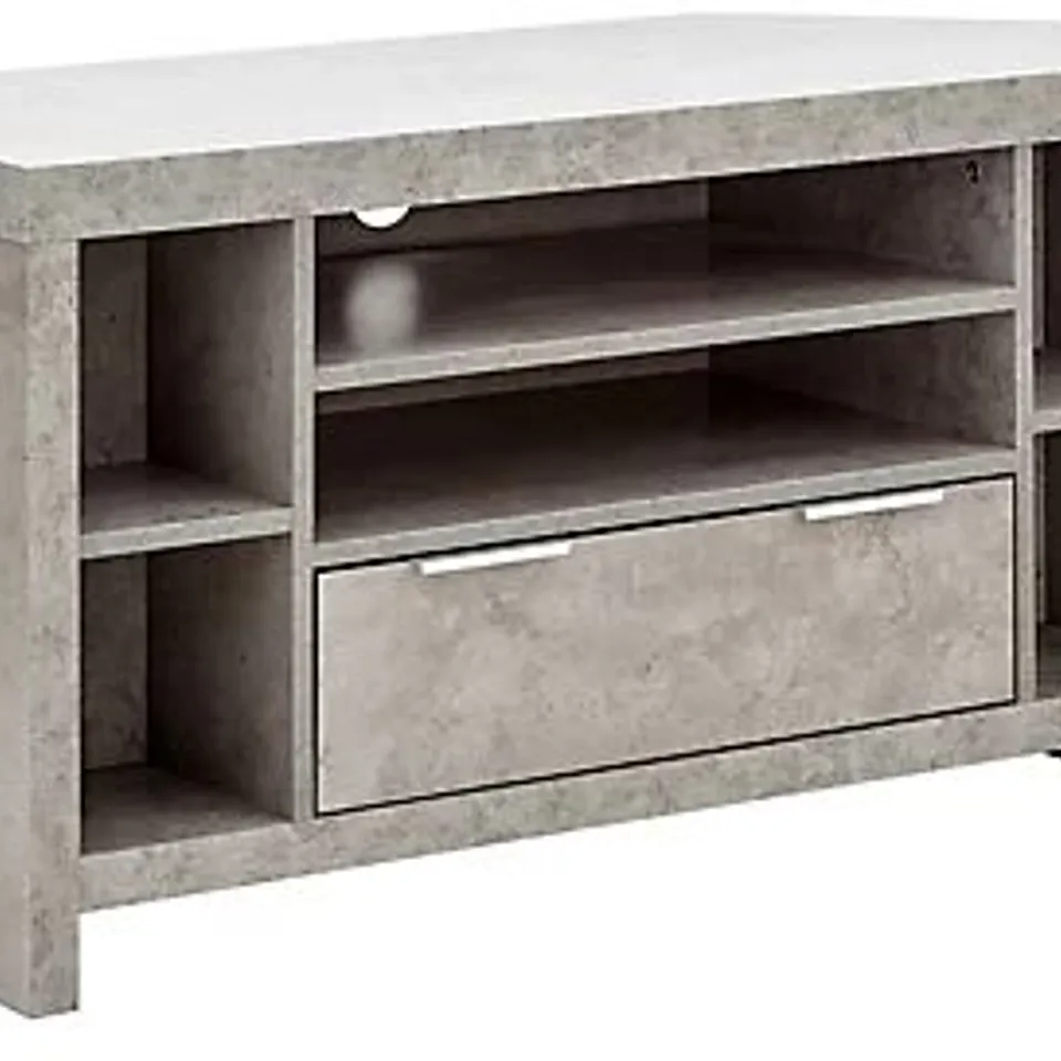 BOXED DESIGNER BLOCK CORNER TV UNIT - COLOUR : CONCRETE EFFECT 