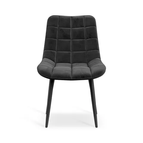 BOXED SET OF 4 NOVA VELVET DINING CHAIRS IN BLACK (1 BOX)
