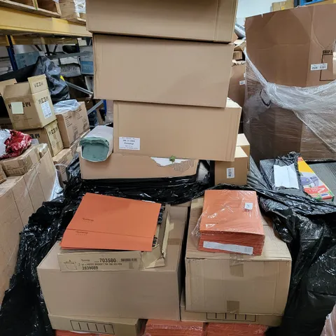 PALLET OF A SIGNIFICANT QUANTITY OF OFFICE TYPE PRODUCTS TO INCLUDE LYRECO BUDGET ORGANISER DIVIDERS, IMPEGA PAPER FOLDERS AND BOX OF 23X25 PAPER TOWELS