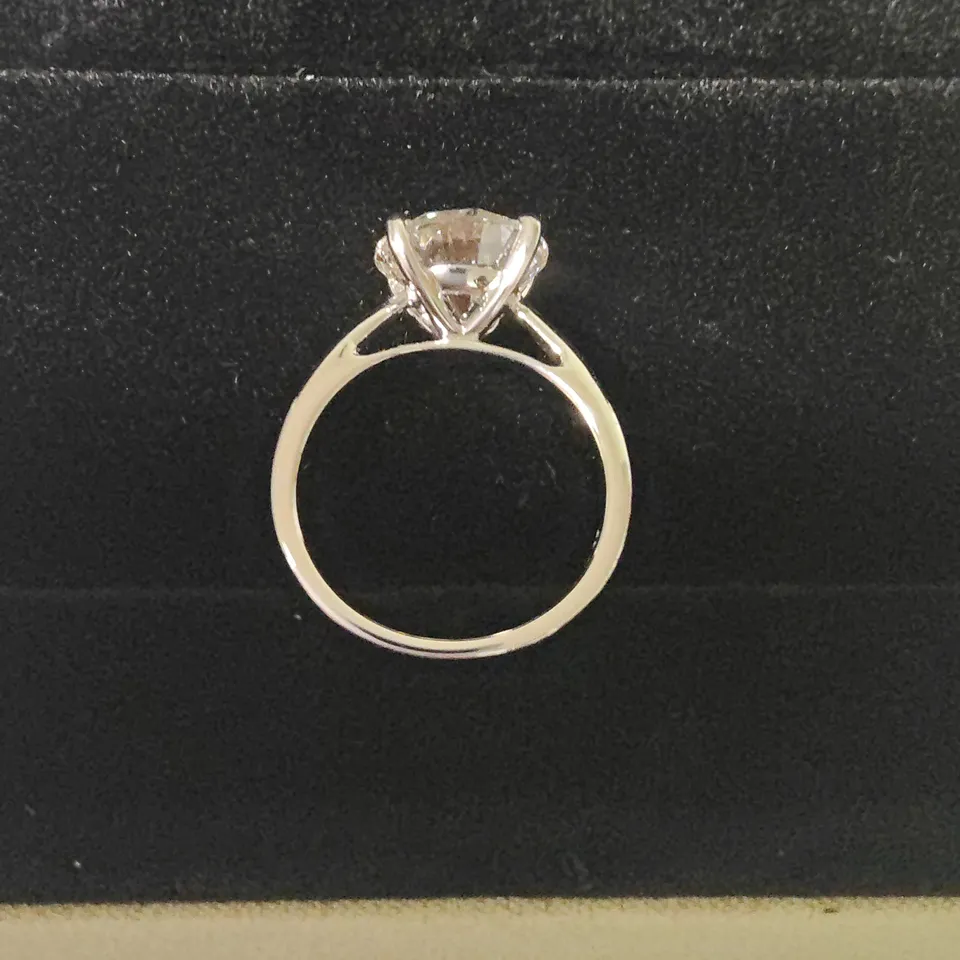 PLATINUM SOLITAIRE RING SET WITH A LAB GROWN DIAMOND WEIGHING +-4.03CT