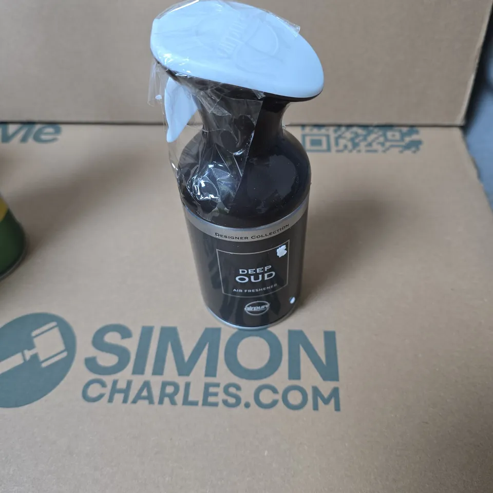 APPROXIMATELY 10 ASSORTED AEROSOLS INCLUDING LYNX DEODORANT , TRIMBOND ADHESIVE AND DEEP OUD AIR FRESHENER 