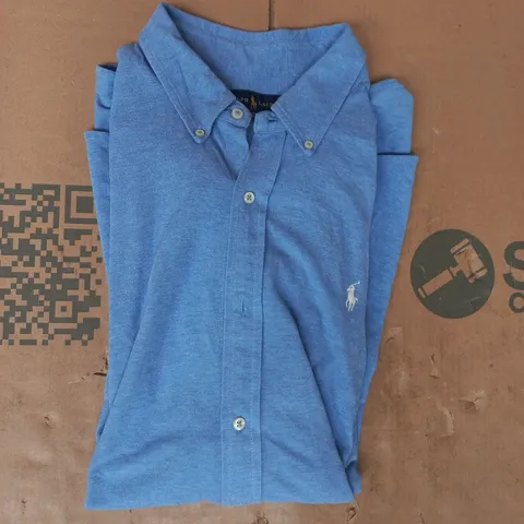 RALPH LAUREN OVERSIZED LONG SLEEVE BUTTON-UP SHIRT IN BLUE SIZE 2XL