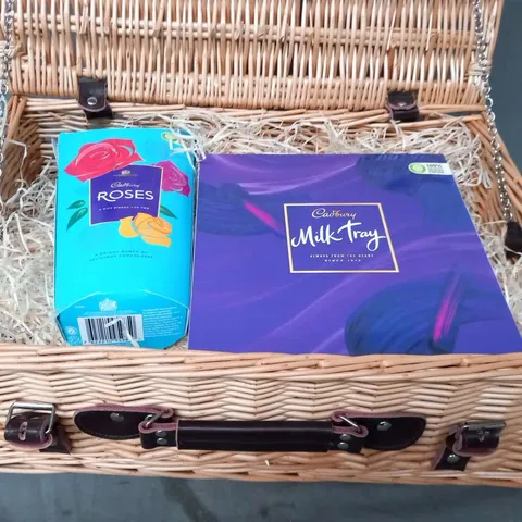 BOXED CHOCOLATE AND WINE HAMPER