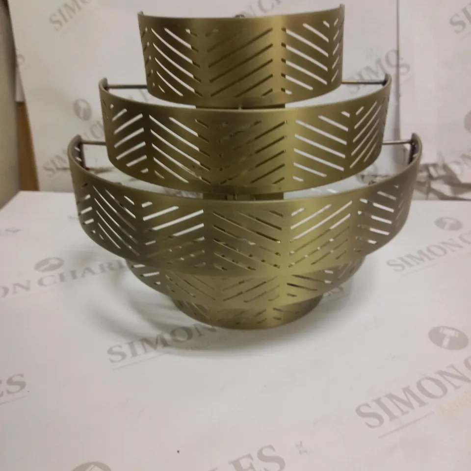 JOHN LEWIS HERRINGBONE WALL LIGHT, ANTIQUE BRASS