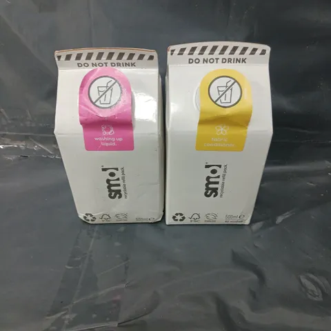 12 X SEALED SMOL CLEANING PRODUCTS TO INCLUDE WASHING UP LIQUID & FABRIC CONDITIONER - COLLECTION ONLY