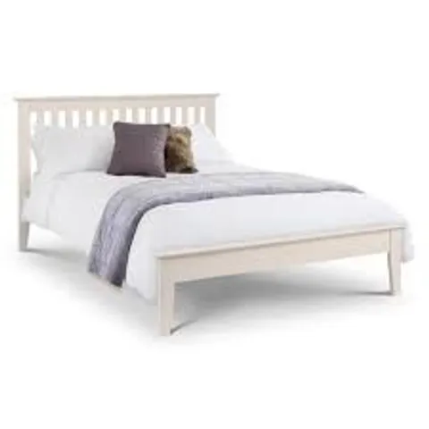 BOXED JULIAN BOWEN SALERNO 135cm BED FRAME - IVORY (2 BOXES)