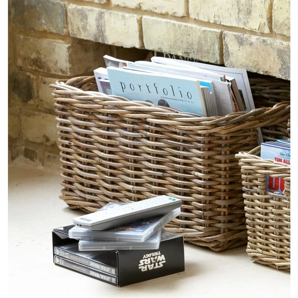 BOXED WICKER BASKET 16 X 31 CM - NATURAL FINISH