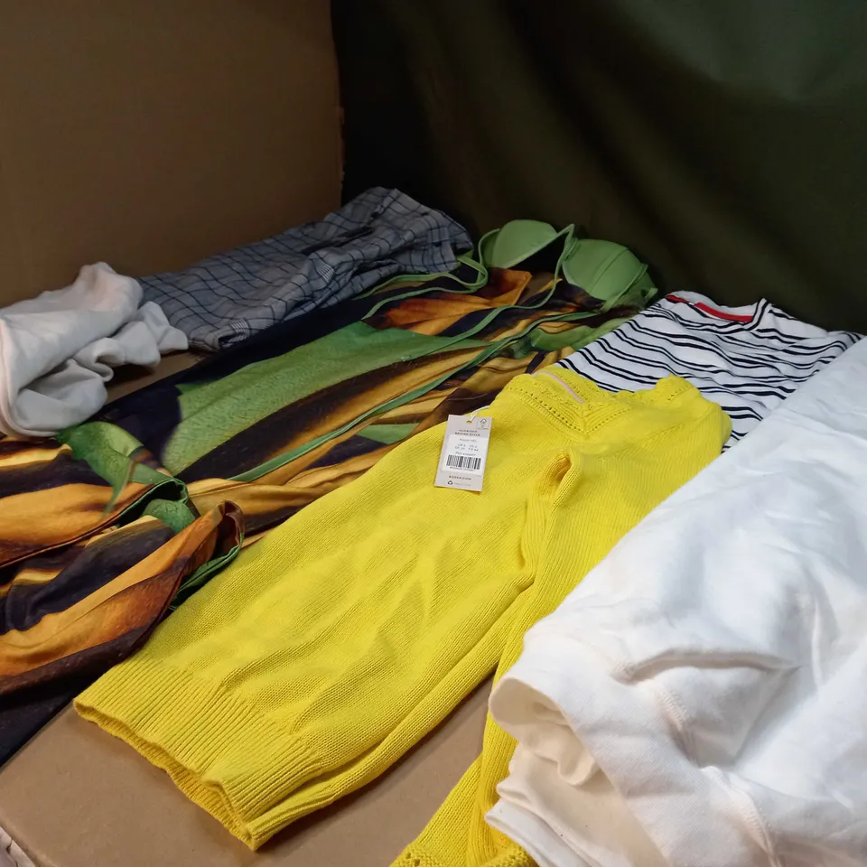 LOT OF APPROX 20 ASSORTED CLOTHING ITEMS VARYING IN SIZE/COLOUR/STYLE TO INCLUDE: TROUSERS, SKIRTS, TOPS