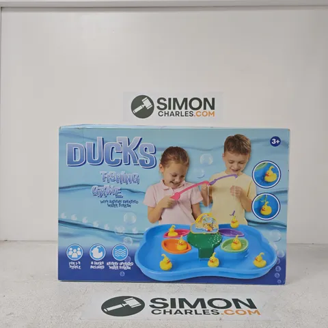 DUCKS FISHING GAME β BLUE PLASTIC TABLETOP PLAY SET (BOXED)