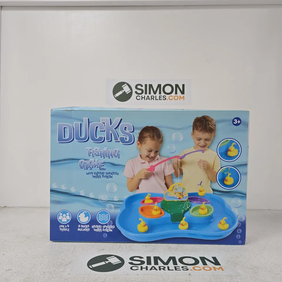 DUCKS FISHING GAME – BLUE PLASTIC TABLETOP PLAY SET (BOXED)