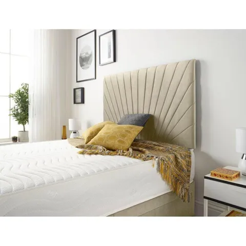 SANTAMONICA ETHERAL LINEN FABRIC DIVAN BASE AND HEADBOARD WITH OPTIONAL DRAWERS (3 PARTS)
