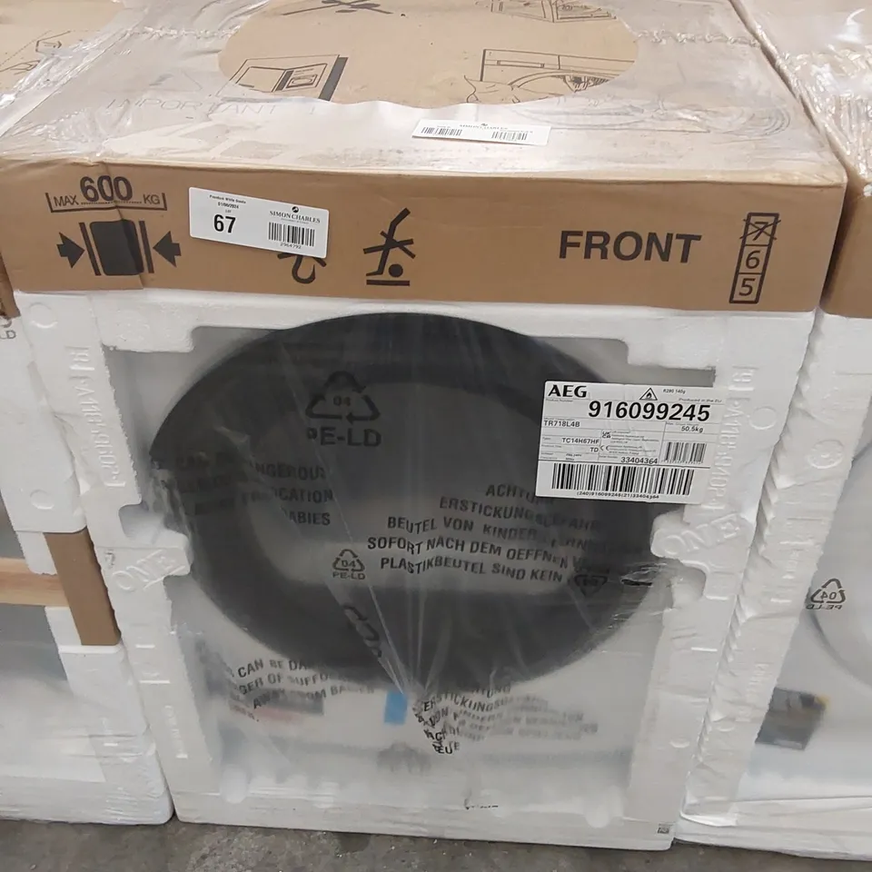 AEG 7000 TR718L4B HEAT PUMP TUMBLE DRYER, 8KG LOAD, WHITE RRP £584