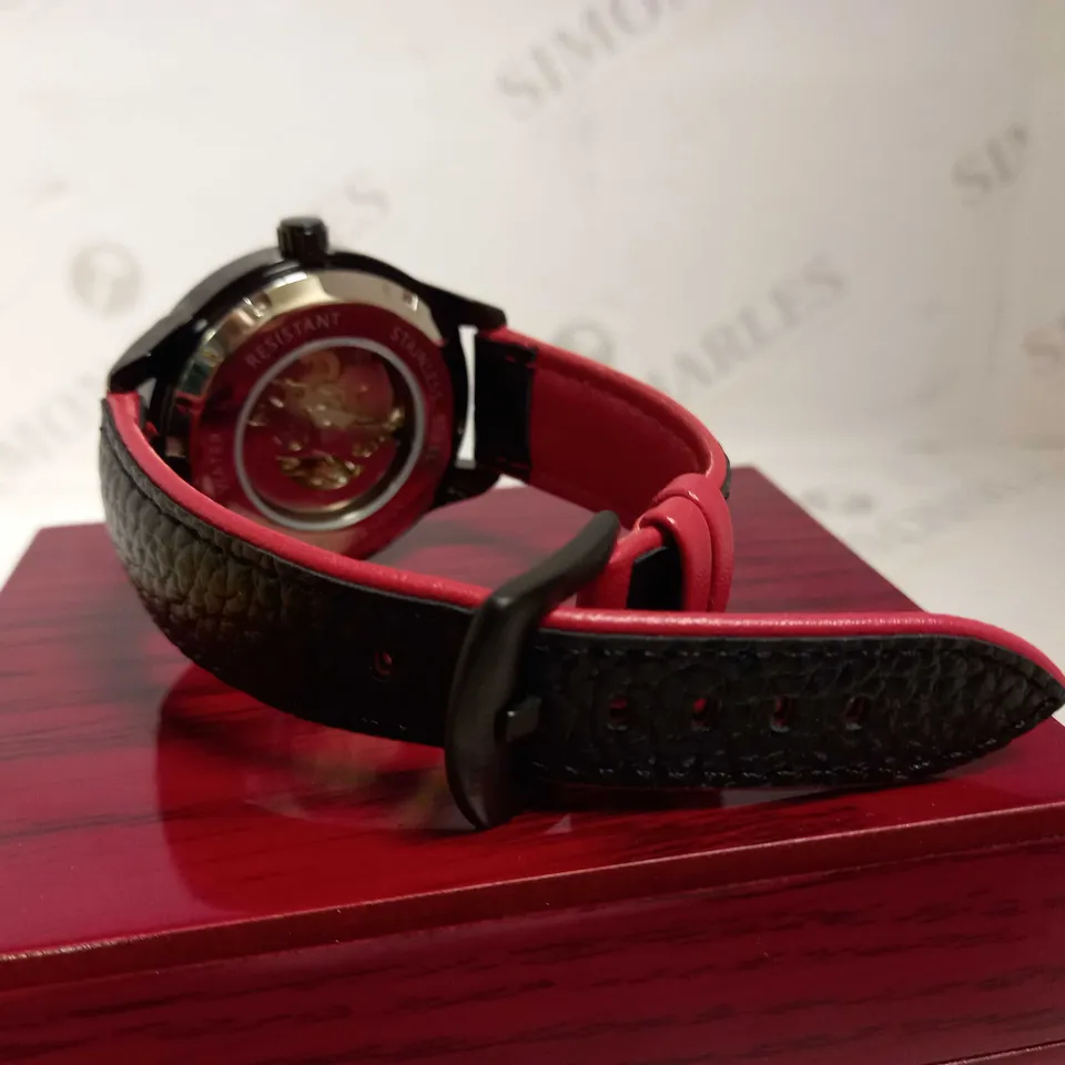 STOCKWELL SKELETON DIAL LEATHER STRAP WRISTWATCH RRP £650