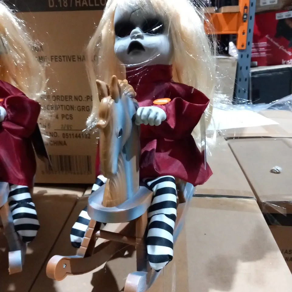 4 BRAND NEW FESTIVE HALLOWEEN TERRIFYING ANIMATED DOLLS