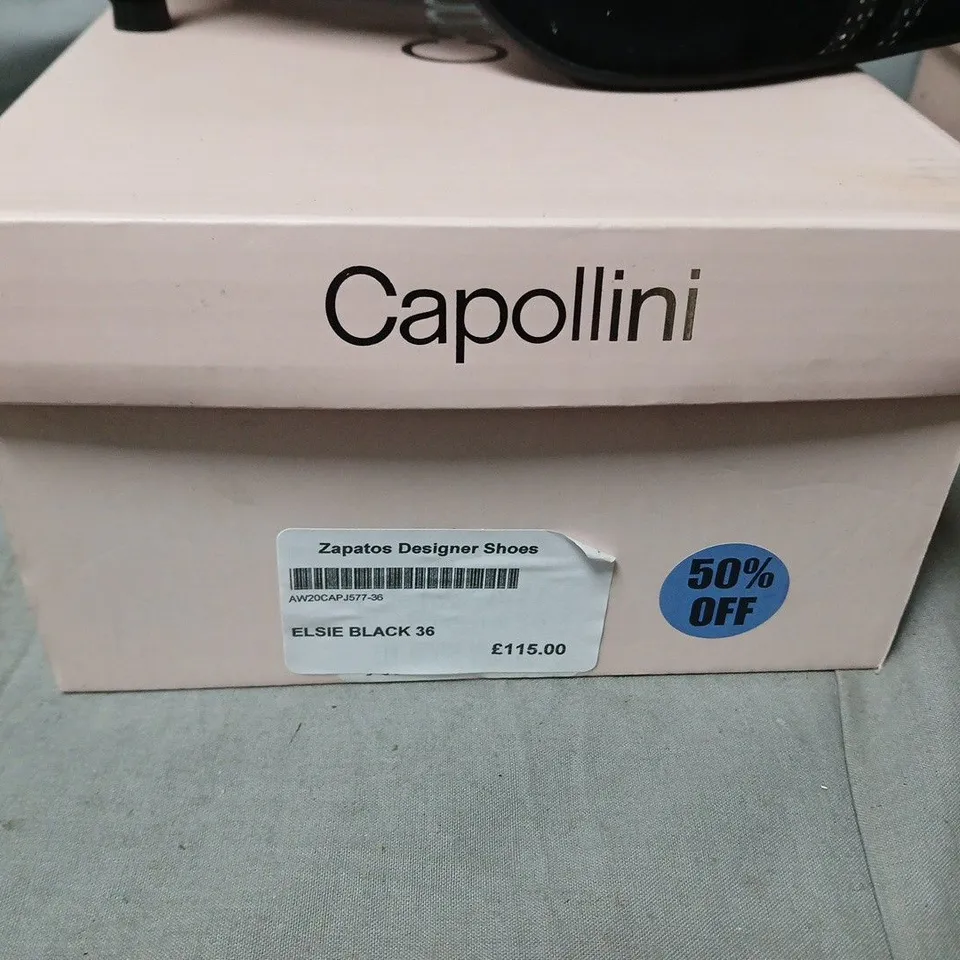 CAPOLLINI ELSIE BLACK SUEDE HIGH HEELS – UK 3.5 (EU 36)