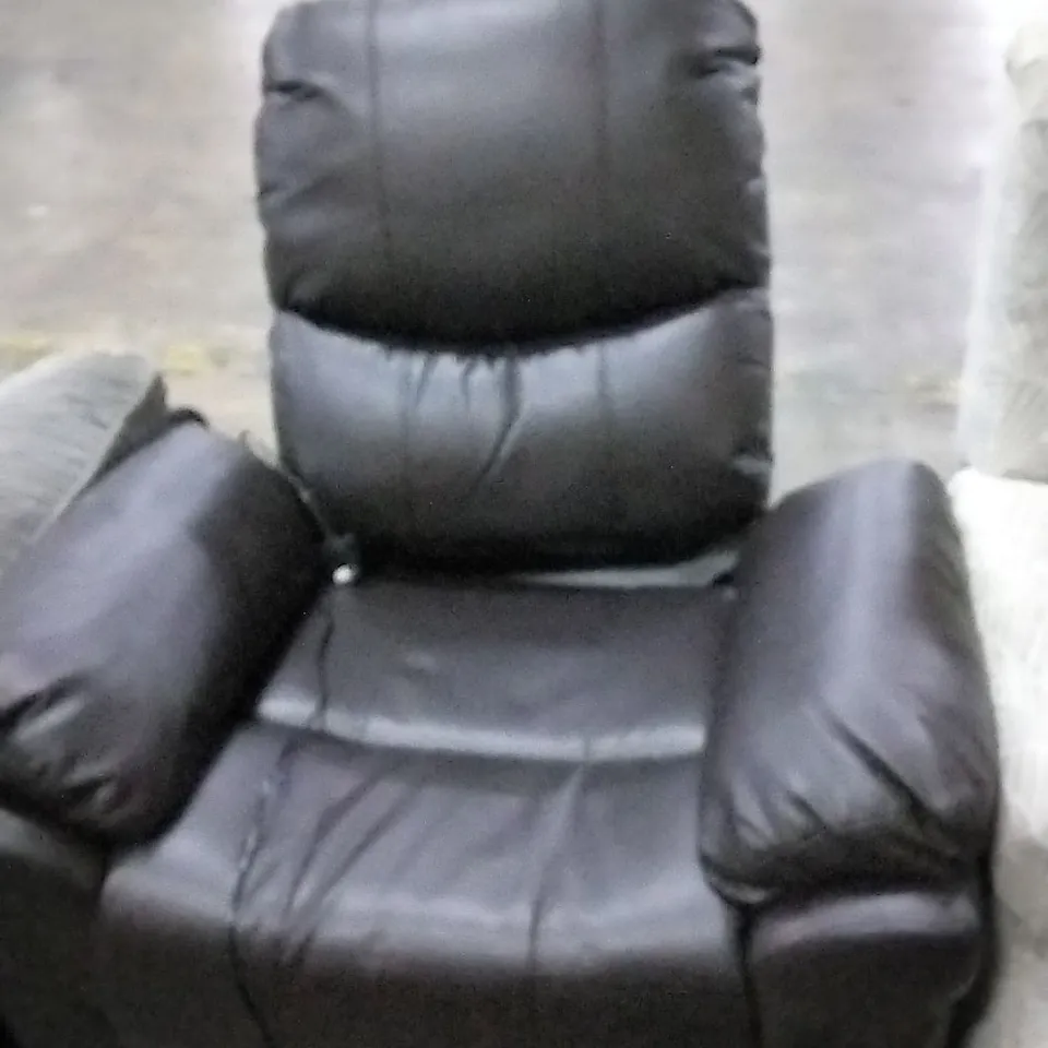 DESIGNER BROWN FAUX LEATHER RECLINING ARM CHAIR