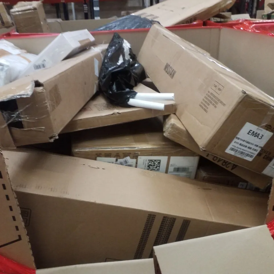 PALLET CONTAINING ASSORTED PRODUCTS INCLUDING TRAMPOLINE, LASCOOTA KIDS SCOOTER, DRYWALL SANDER & TOY STORAGE RACK