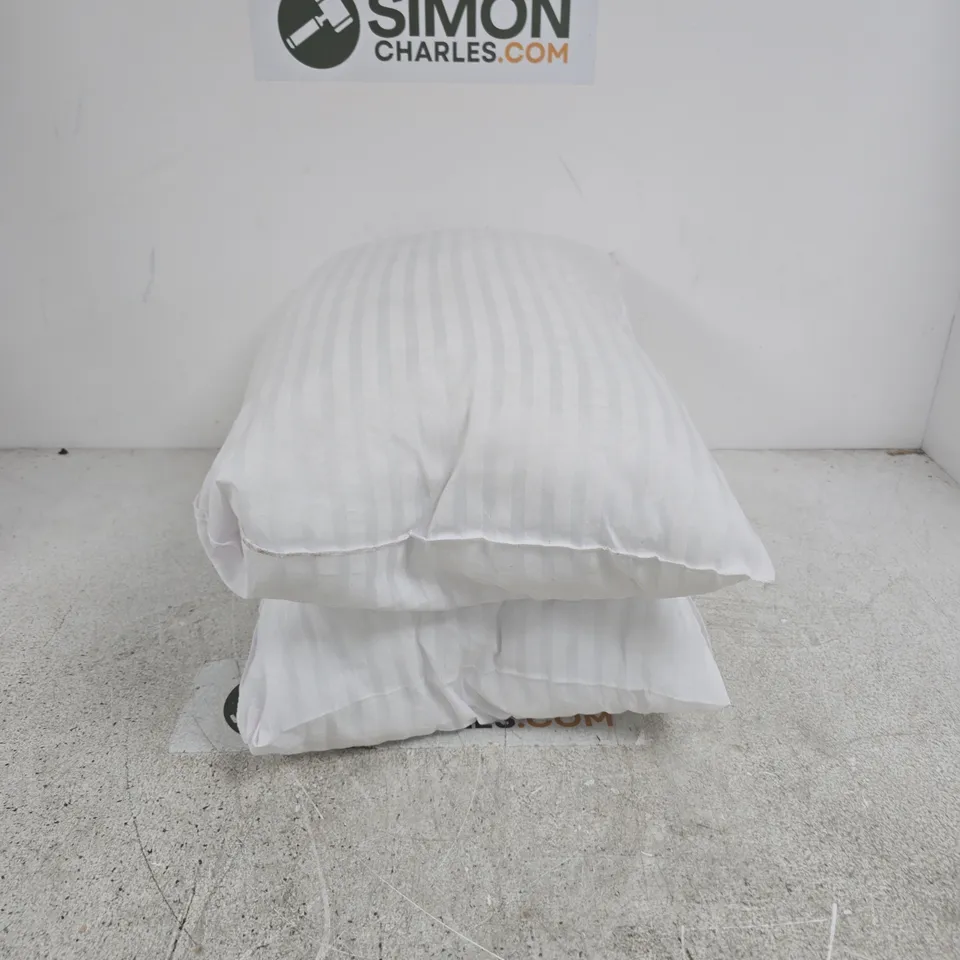 PAIR OF WHITE STRIPED CUSHIONS