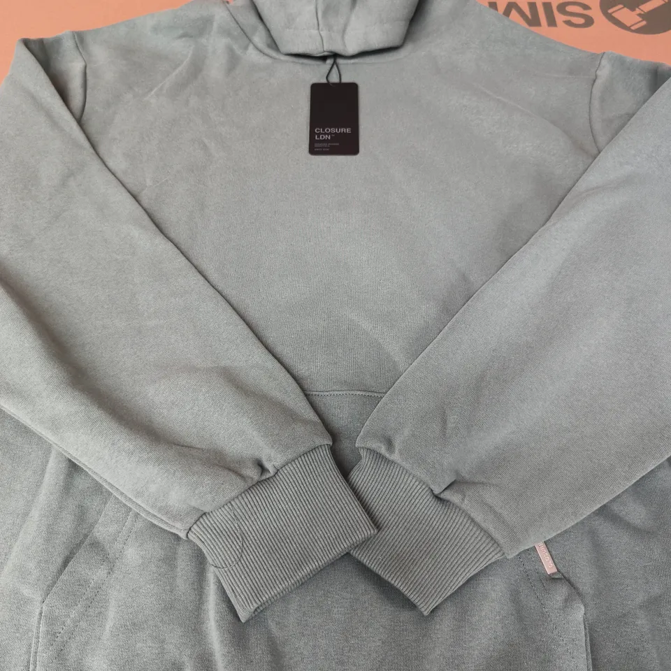 CLOSURE LONDON RELAXED FIT HOODY – SAGE – UK XXL