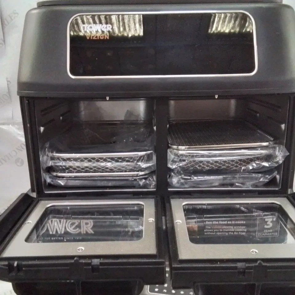 BOXED TOWER VIZION 11 LITRE DUAL COMPARTMENT AIR FRYER OVEN 