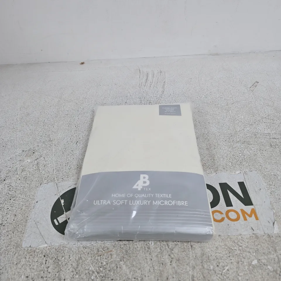 4BTEX CREAM SUPER KING FITTED SHEET 183 X 198CM