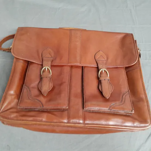 HIDESIGN BROWN LEATHER SATCHEL BAG