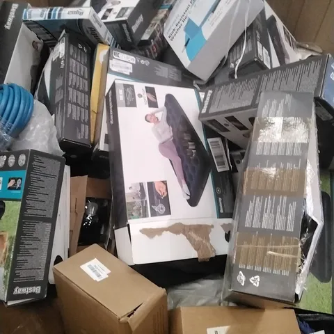 PALLET CONTAINING A LARGE QUANTITY OF; AIR BEDS, HOSES, SWIMMING ACCESSORIES ETC