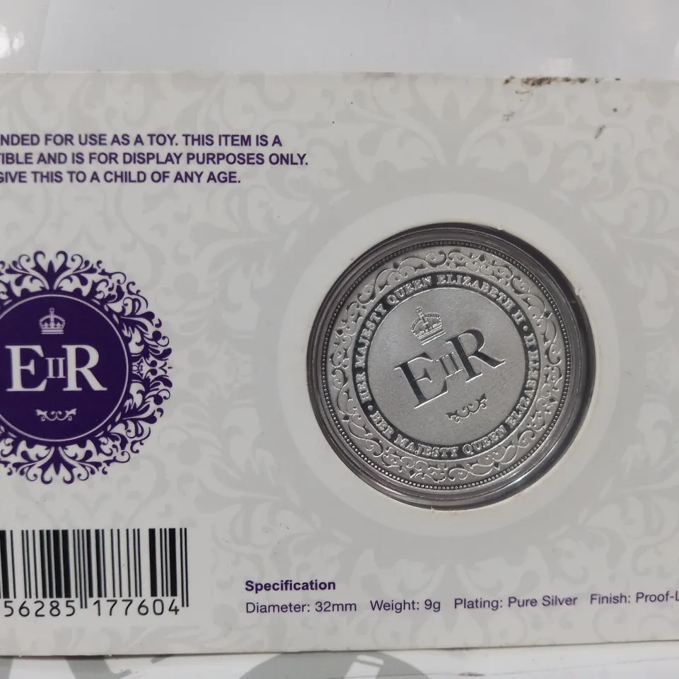 QUEEN ELIZABETH II PURE SILVER PLATED PROOF-LIKE COMMEMORATIVE COIN