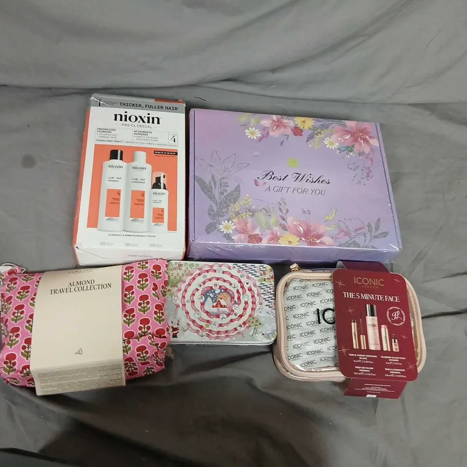 FIVE ASSORTED COSMETIC GIFT SETS TO INCLUDE; NIOXON, LOCCITANE, CATH KIDSTON, ICONIC