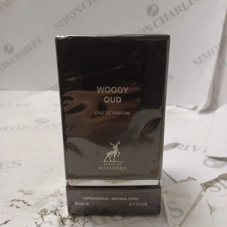 BOXED AND SEALED WOODY OUD EAU DE PARFUM MAISON ALHAMBRA 80ML