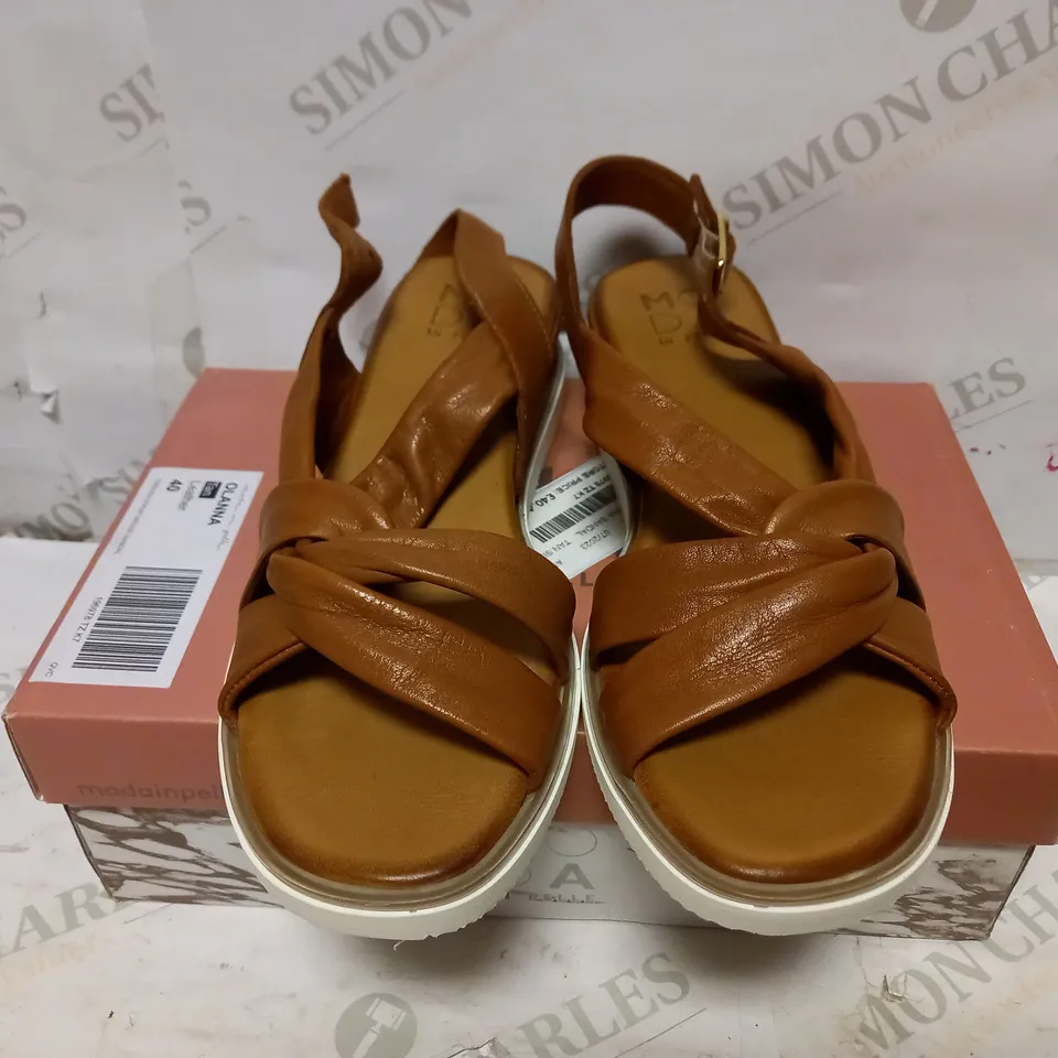 MODA IN PELLE OLANNA SANDAL TAN LEATHER - SIZE 40