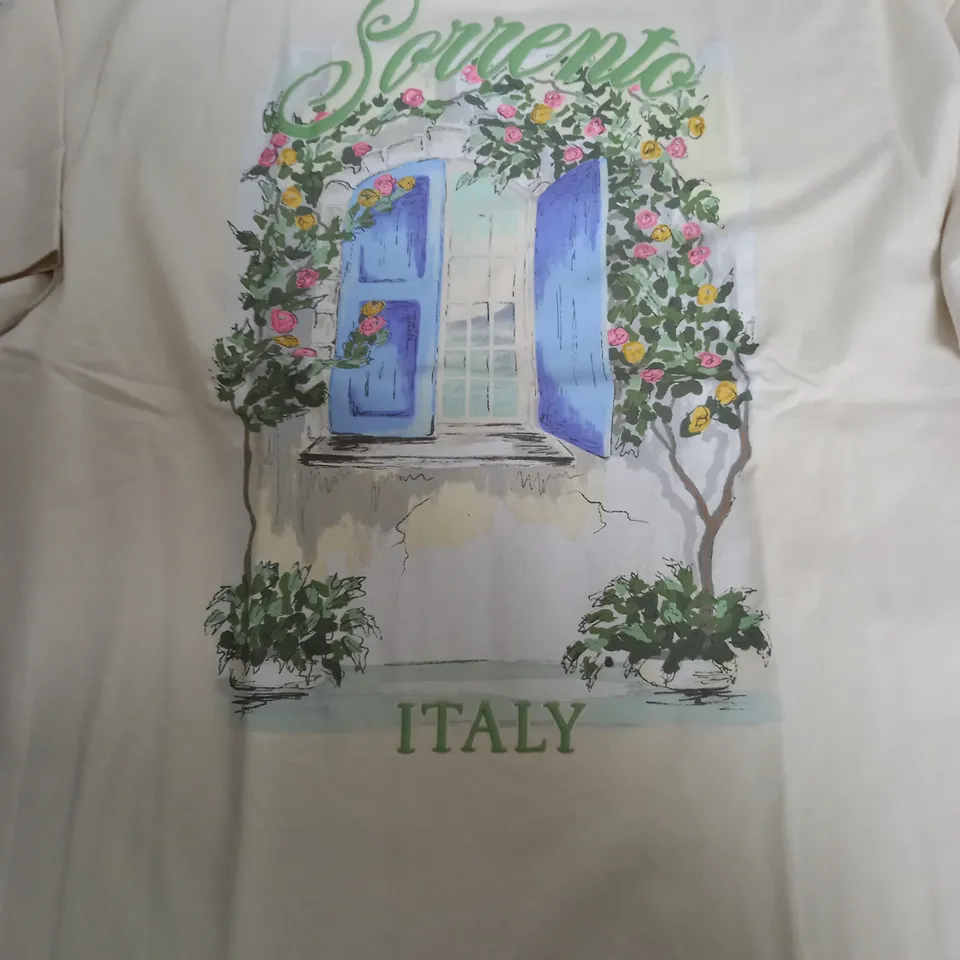 ABERCROMBIE & FITCH CREAM SORRENTO ITALY T-SHIRT - XL