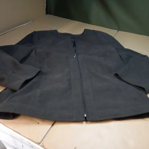 DESIGNER BROWN FAUX SUEDE ZIPPED THROUGH JACKET