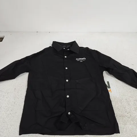 ALLSAINTS BLACK BUTTON-FRONT SHIRT