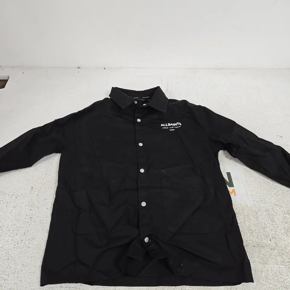 ALLSAINTS BLACK BUTTON-FRONT SHIRT