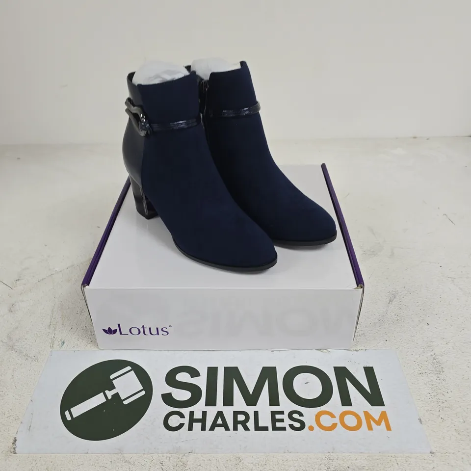 LOTUS EBONY NAVY ANKLE BOOTS – UK4