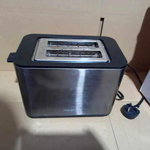 JOHN LEWIS COATED STAINLESS STEEL 2 SLICE TOASTER