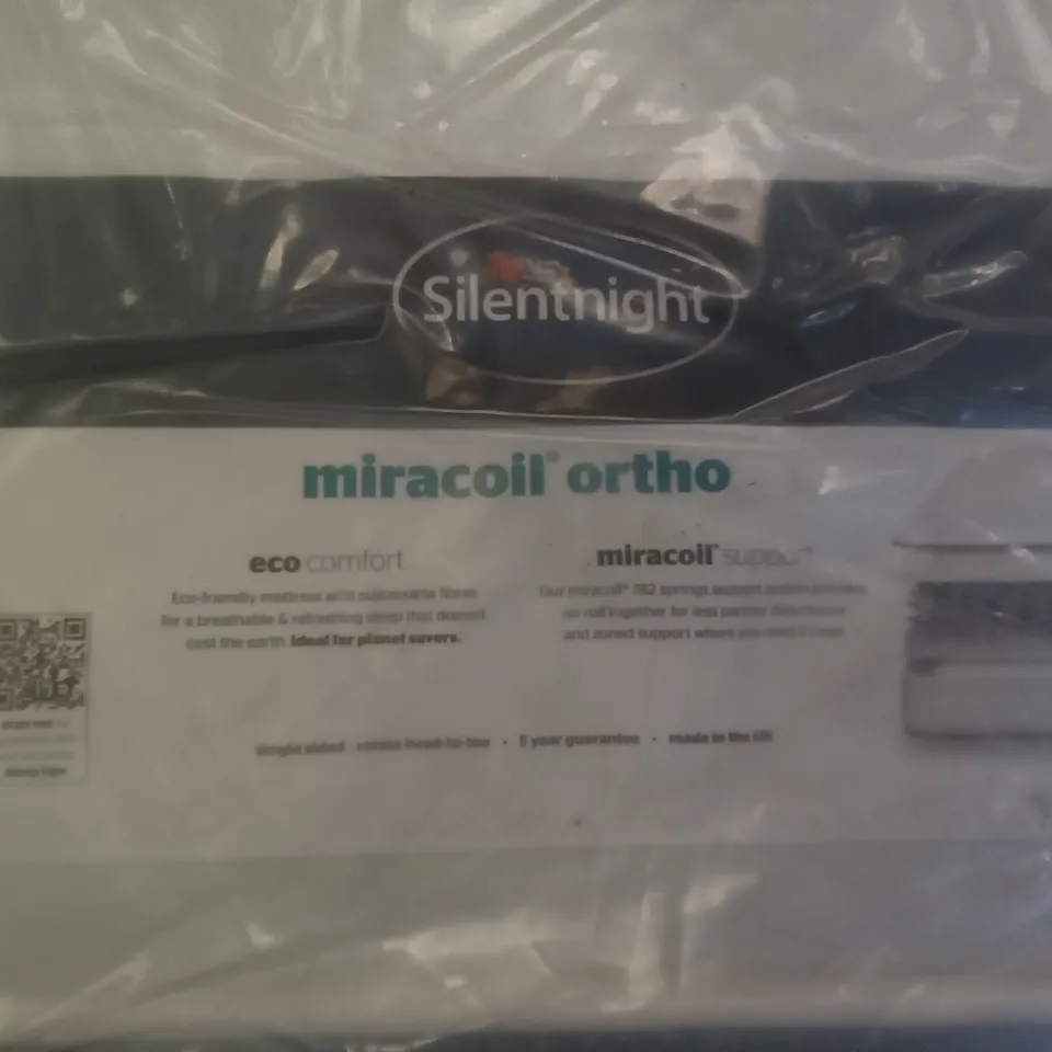 QUALITY BAGGED SILENTNIGHT MIRACOIL ORTHO DOUBLE 4'6" MATTRESS